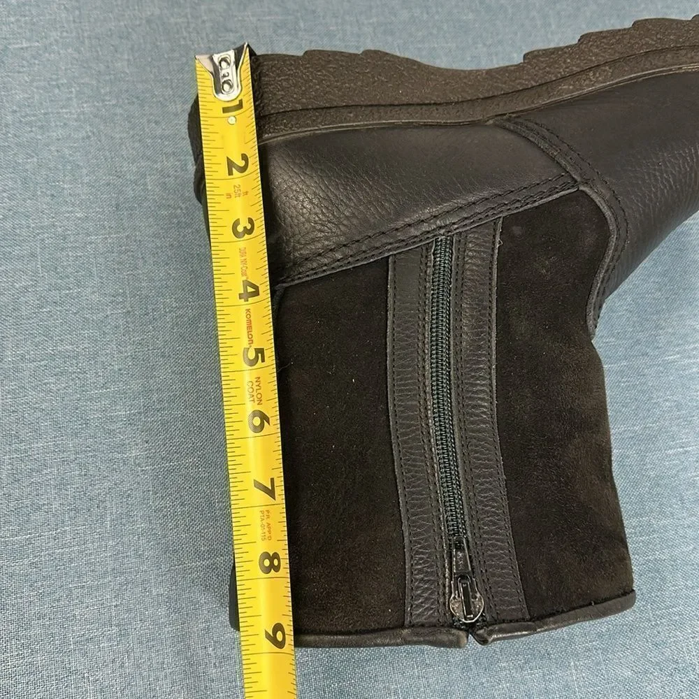 Tecnica Black Comfort Winter Leather Suede Zip Up Boots Size 11